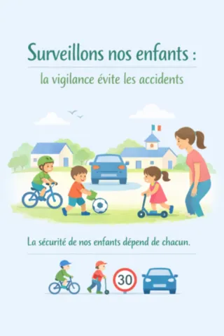 affiche attention enfants viéville